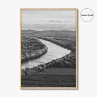 Connecticut Black and White Fine Art Photo Print, CT River Sugarloaf Mountain Poster