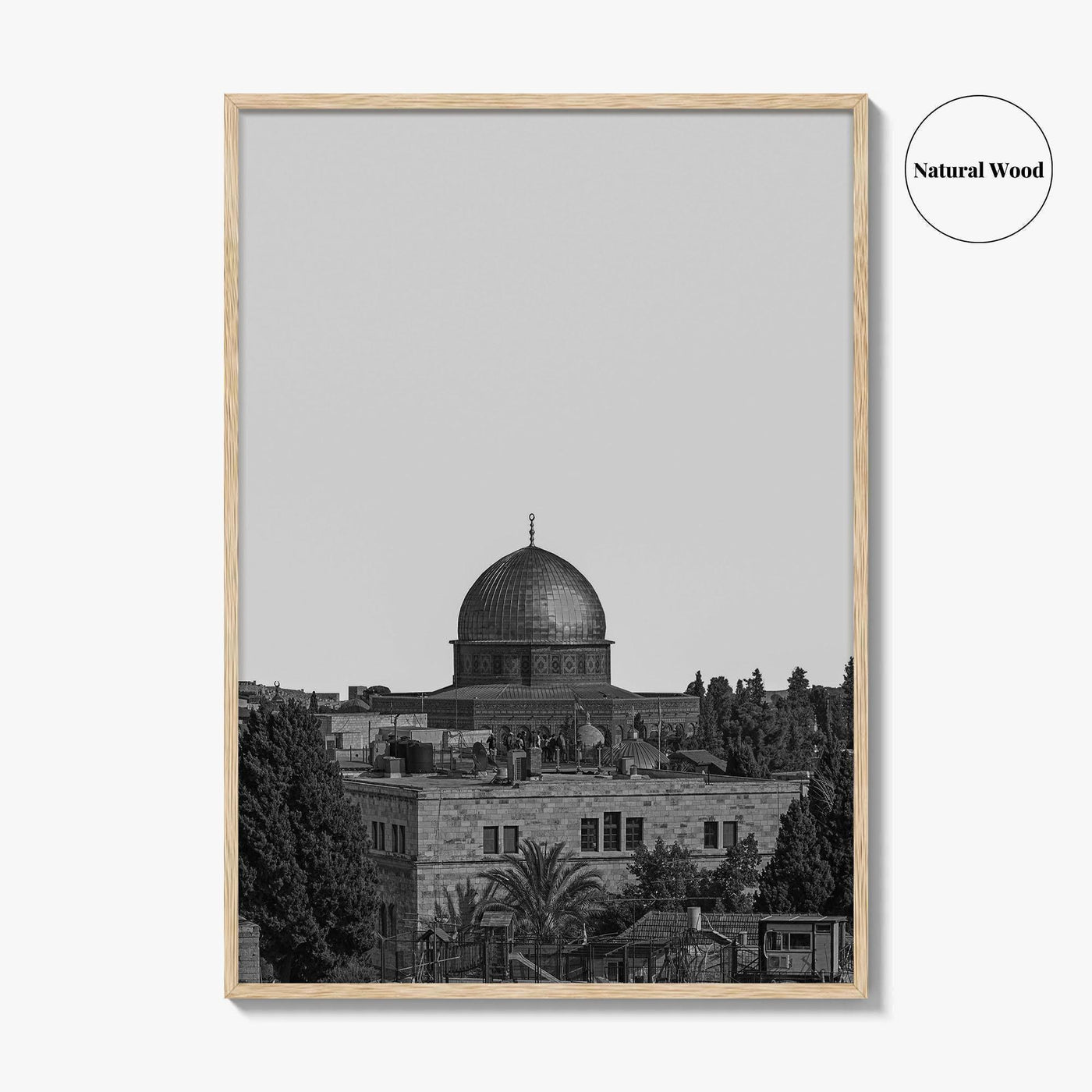 Jerusalem Skyline Black and White Fine Art Photo Print, Israel Wall Decor Poster