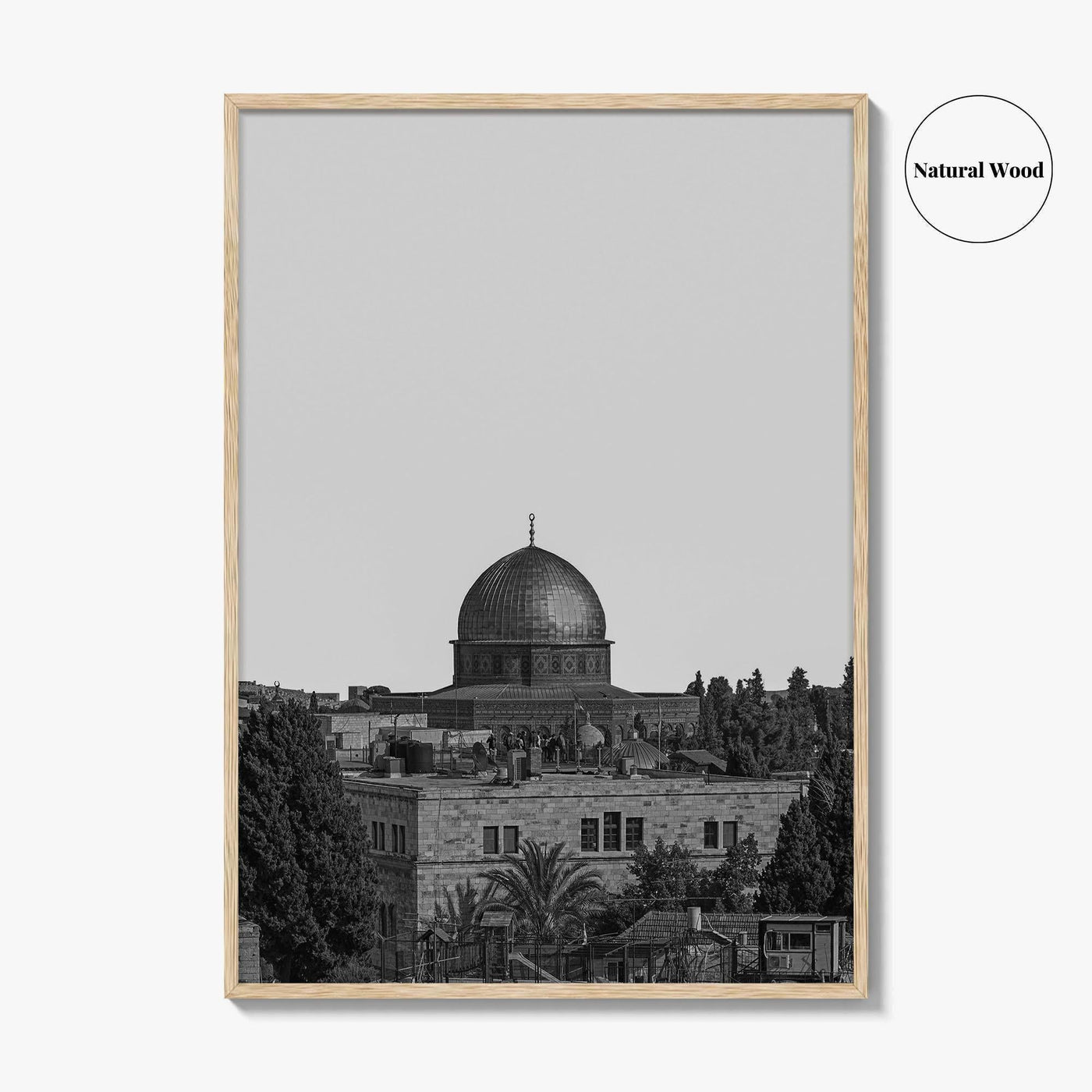 Jerusalem Skyline Black and White Fine Art Photo Print, Israel Wall Decor Poster