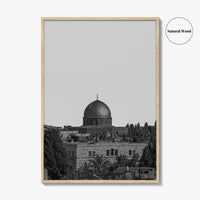Jerusalem Skyline Black and White Fine Art Photo Print, Israel Wall Decor Poster