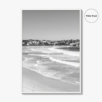 Bondi Beach Black and White Fine Art Photo Print, Sydney Australia Wall Decor Poster