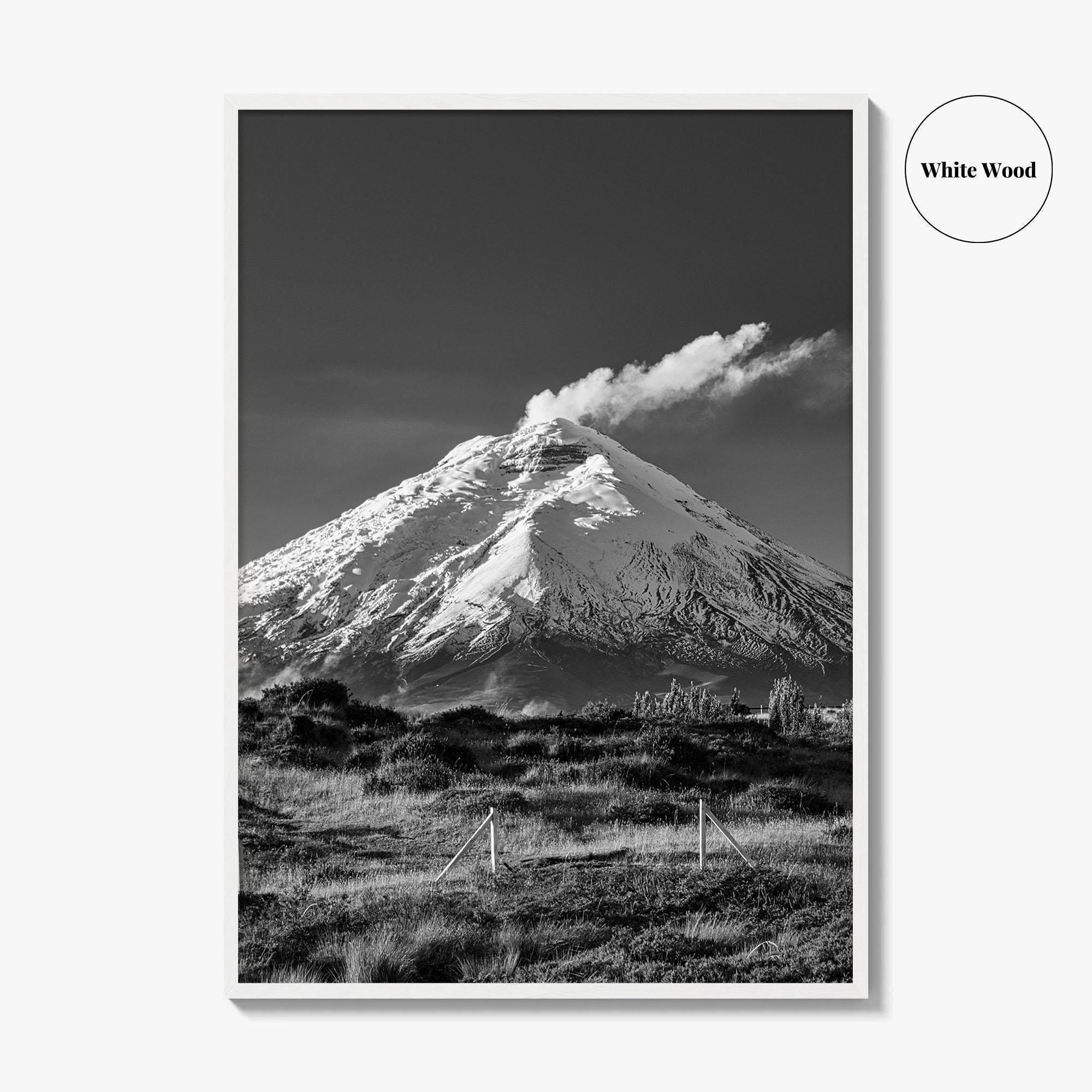 Cotopaxi Black and White Fine Art Photo Print, Volcano, Ecuador, Andes, National Park, Poster