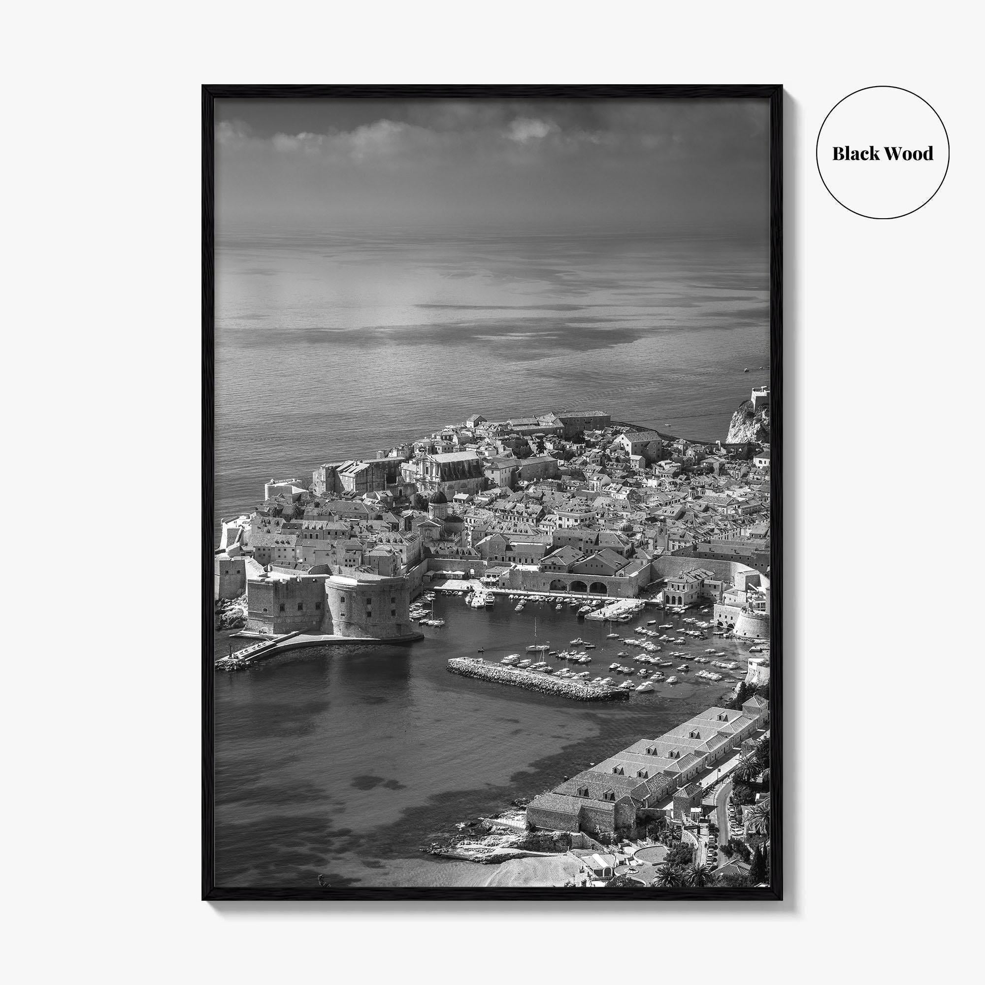 Dubrovnik Black and White Fine Art Photo Print, Old Town Croatia Poster Europe Decor