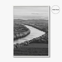 Connecticut Black and White Fine Art Photo Print, CT River Sugarloaf Mountain Poster