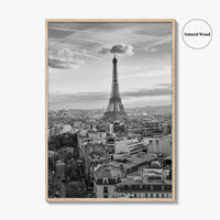 Paris Skyline Black and White Fine Art Photo Print, Eiffel Tower, France Poster