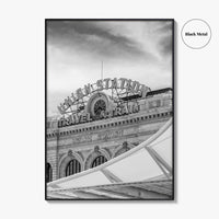 Denver Black and White Fine Art Photo Print, Union Station Colorado Poster