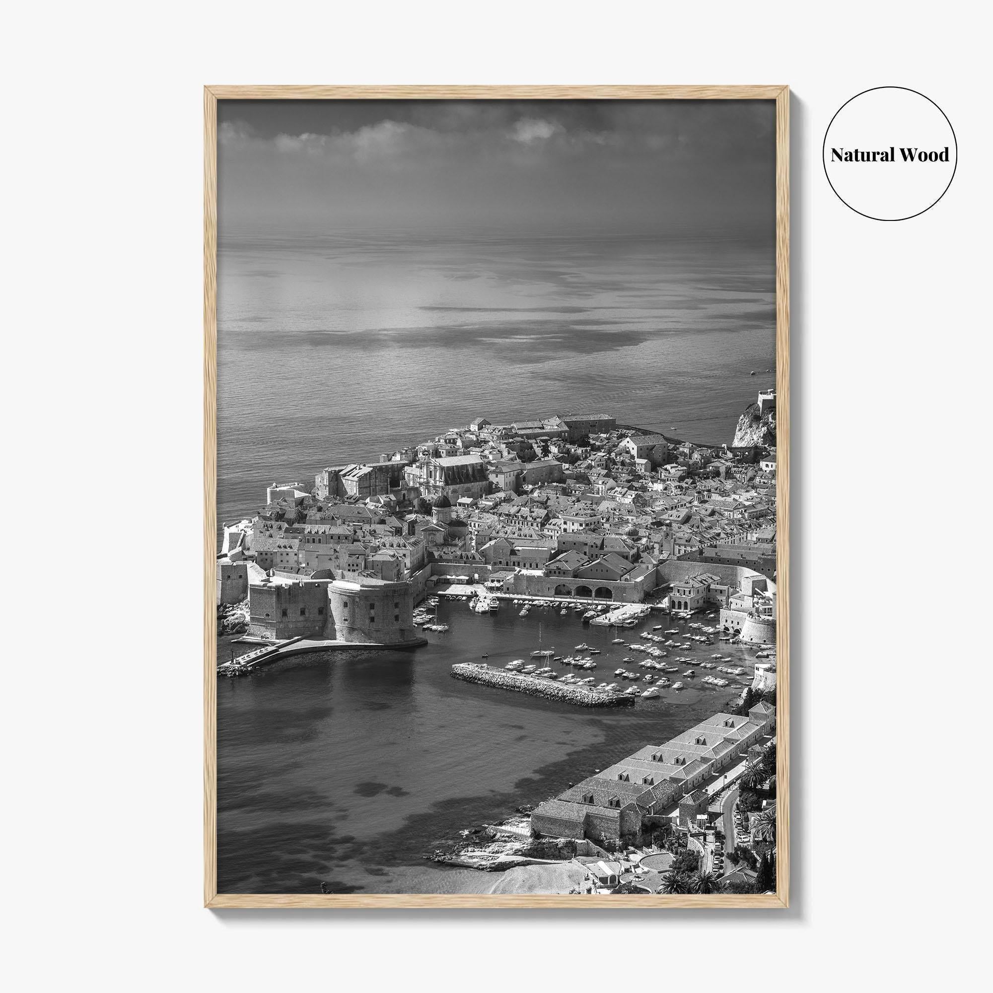 Dubrovnik Black and White Fine Art Photo Print, Old Town Croatia Poster Europe Decor