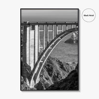 Bixby Creek Bridge Black and White Fine Art Photo Print, Big Sur, California Poster