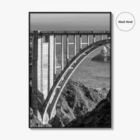 Bixby Creek Bridge Black and White Fine Art Photo Print, Big Sur, California Poster