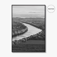 Connecticut Black and White Fine Art Photo Print, CT River Sugarloaf Mountain Poster