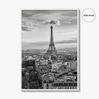 Paris Skyline Black and White Fine Art Photo Print, Eiffel Tower, France Poster