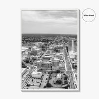 South Bend Skyline Black and White Fine Art Photo Print, Indiana Downtown Wall Poster
