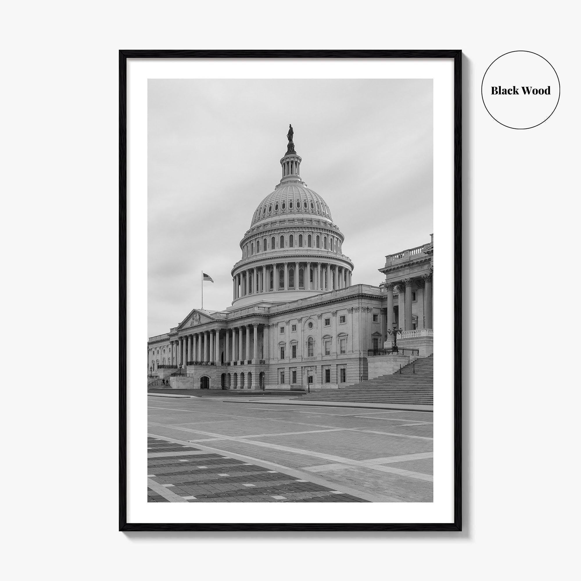 Washington DC Black and White Fine Art Photo Print, US Capitol, Wall Decor Poster