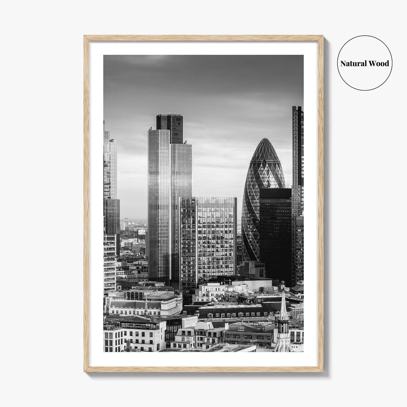 London Skyline Black and White Fine Art Photo Print, England Poster, Financial District