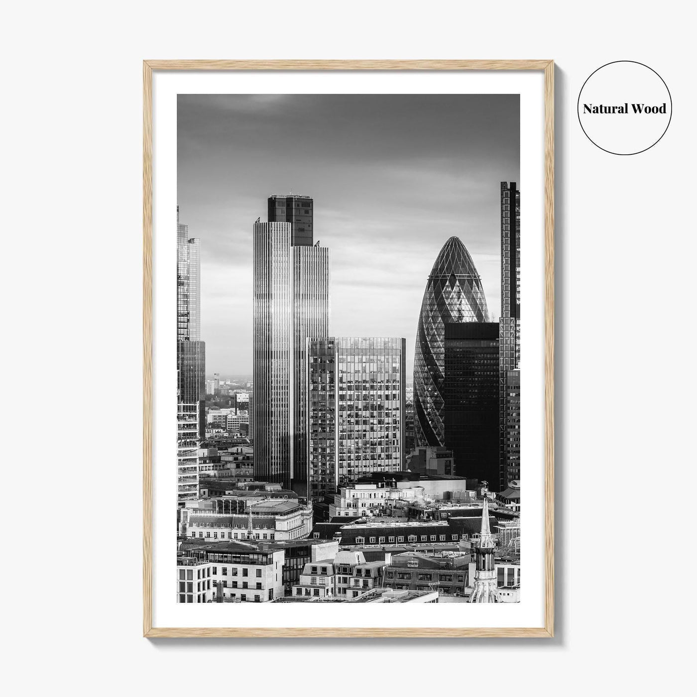 London Skyline Black and White Fine Art Photo Print, England Poster, Financial District