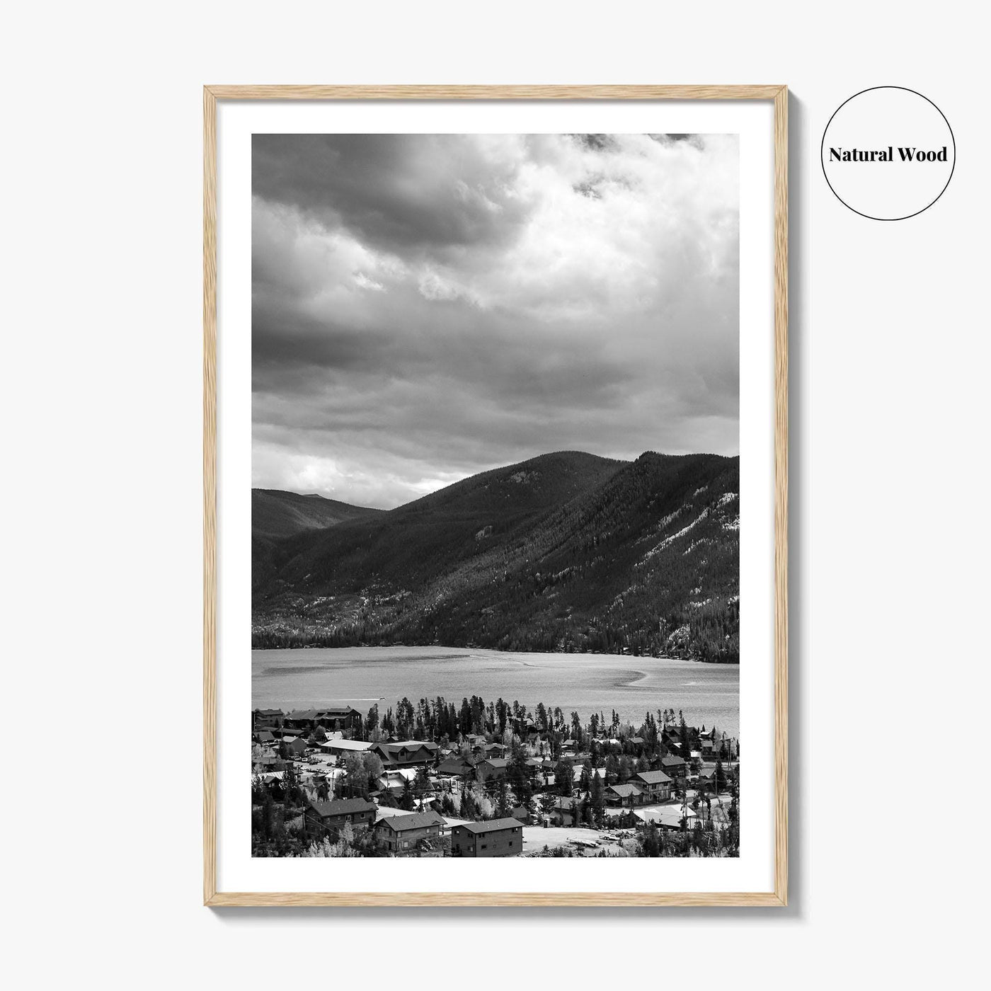 Estes Park Black and White Fine Art Photo Print, Lake Estes, Colorado, RMNP Poster