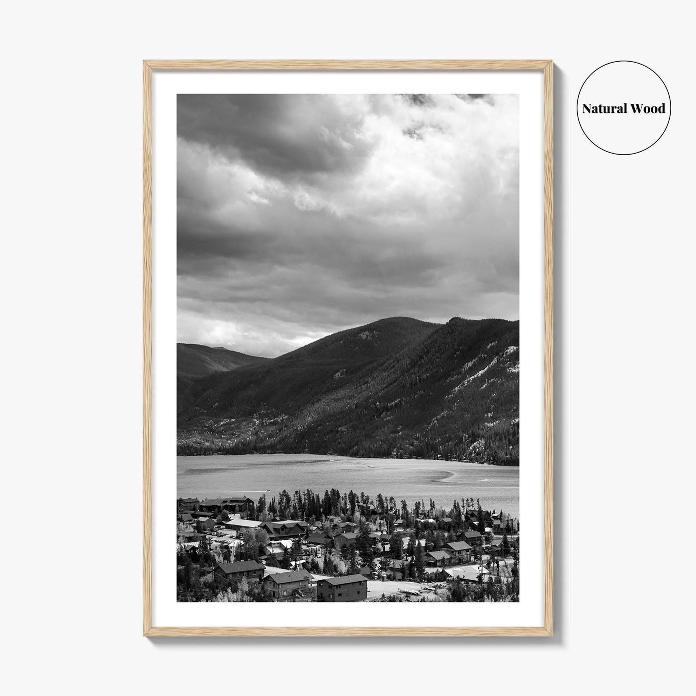 Estes Park Black and White Fine Art Photo Print, Lake Estes, Colorado, RMNP Poster