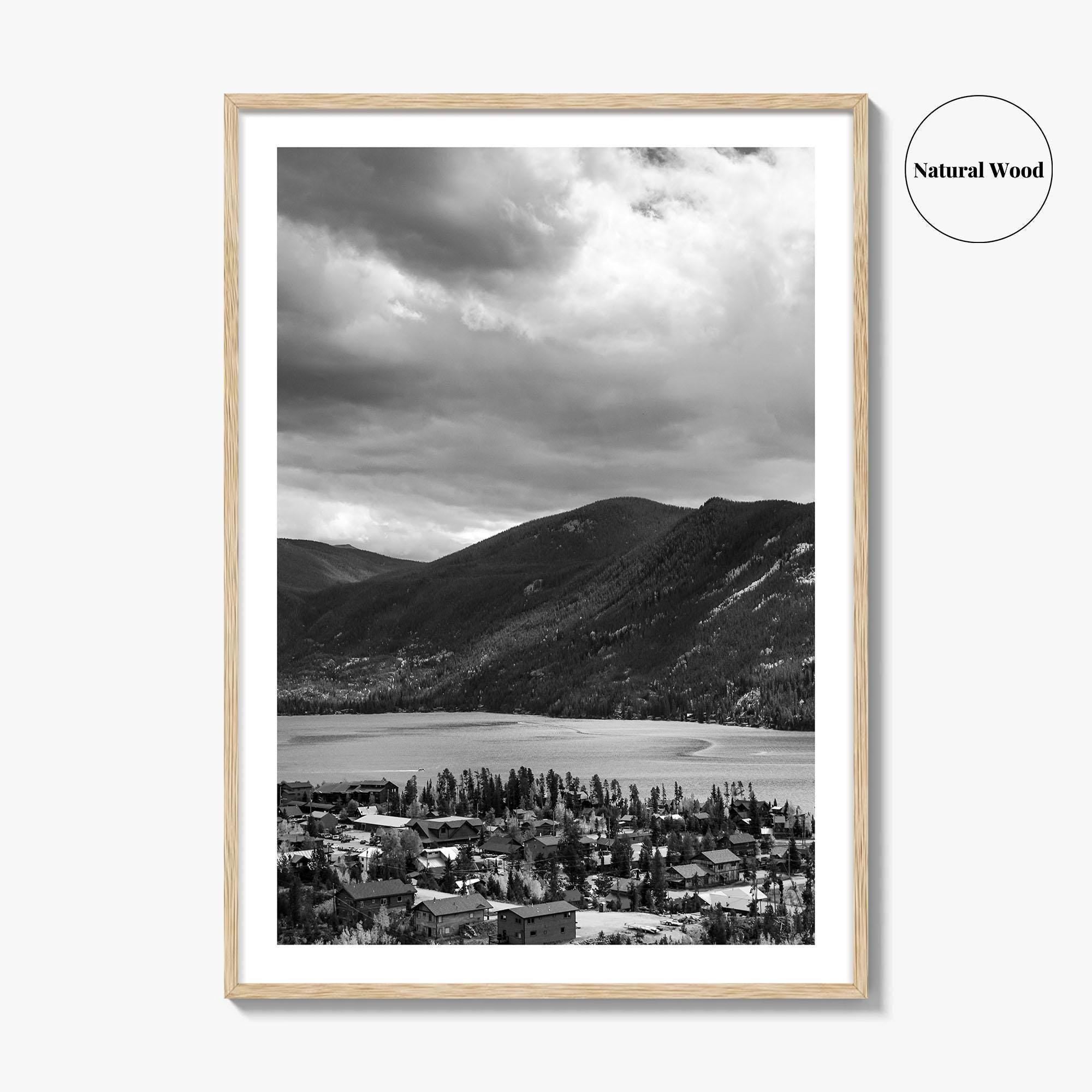 Estes Park Black and White Fine Art Photo Print, Lake Estes, Colorado, RMNP Poster