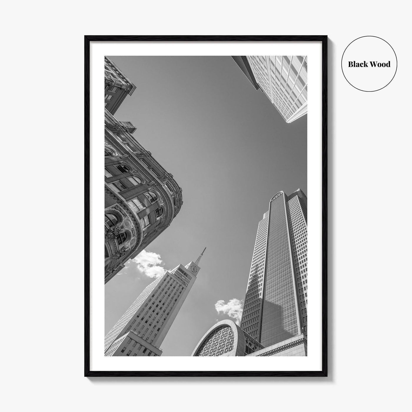 Dallas Skyline Black and White Fine Art Photo Print, Downtown Texas Poster