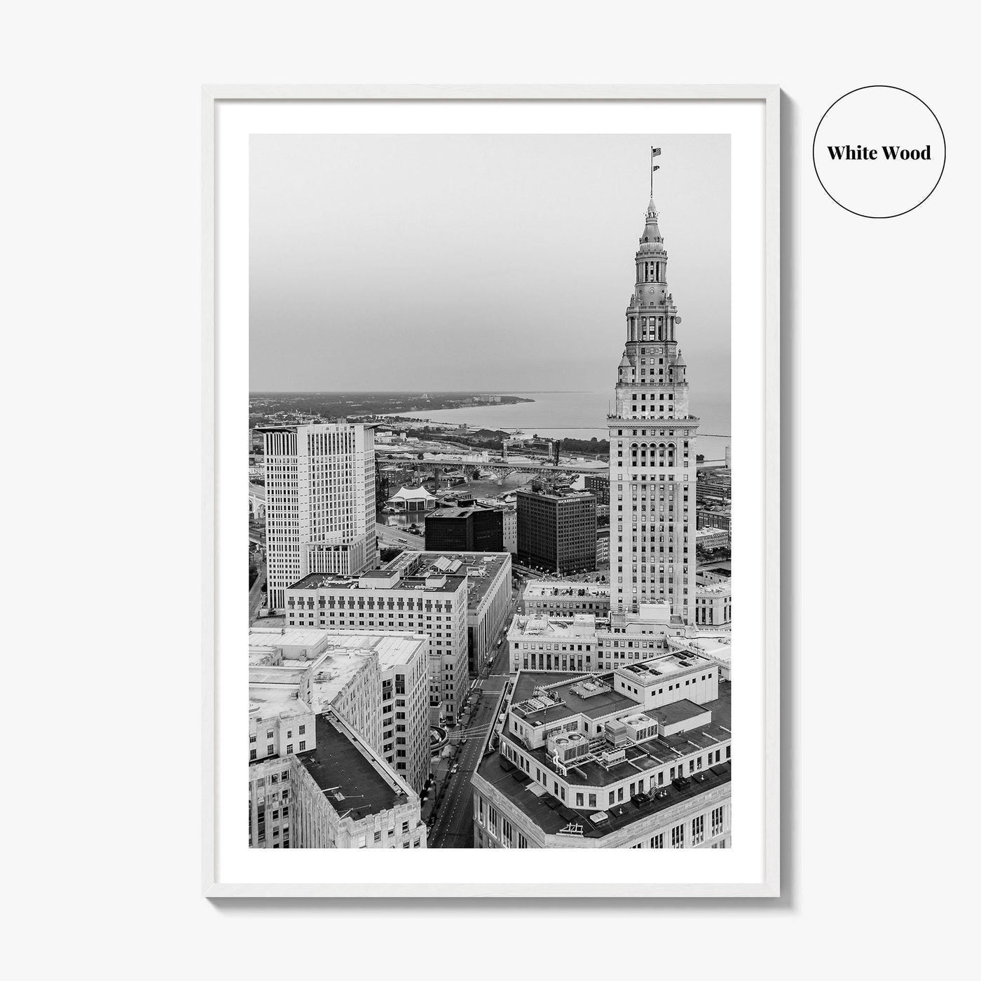 Cleveland Black and White Fine Art Photo Print, Ohio Landscape Poster