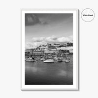 Torquay Black and White Fine Art Photo Print, Inner Harbour Devon England Torbay Poster