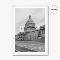 Washington DC Black and White Fine Art Photo Print, US Capitol, Wall Decor Poster