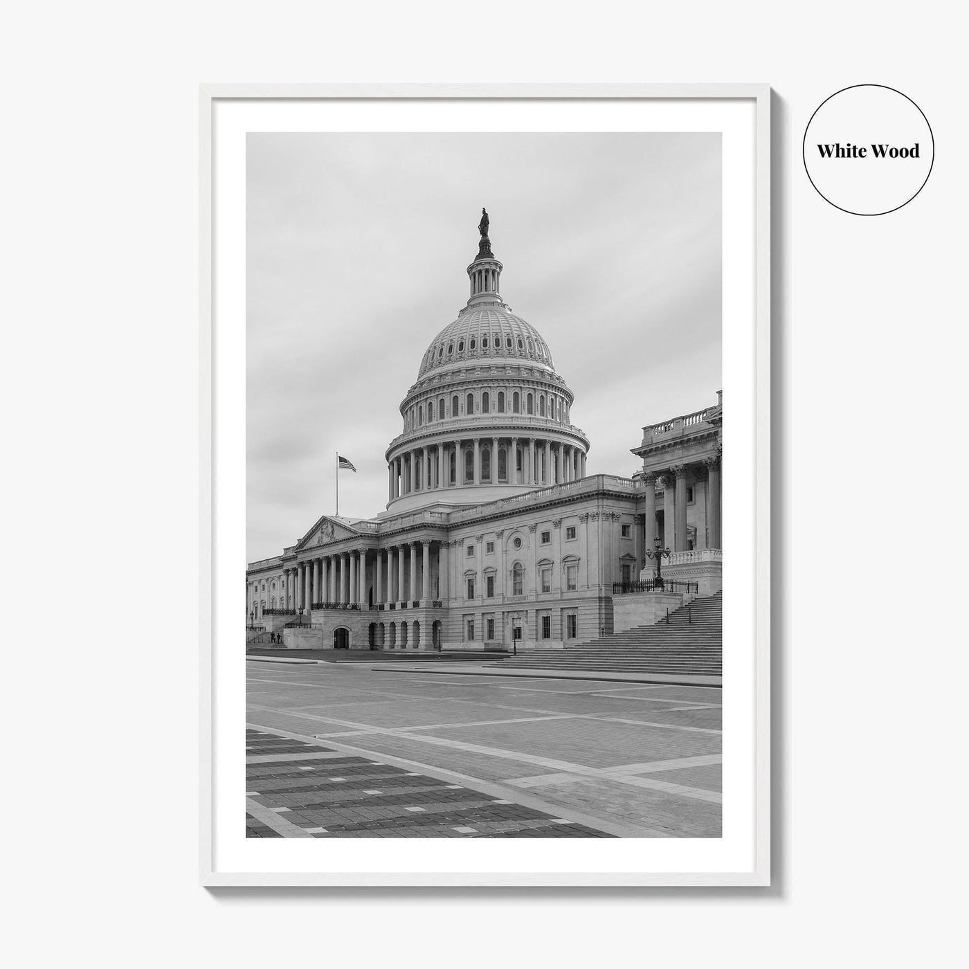 Washington DC Black and White Fine Art Photo Print, US Capitol, Wall Decor Poster