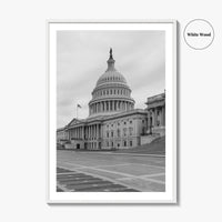 Washington DC Black and White Fine Art Photo Print, US Capitol, Wall Decor Poster