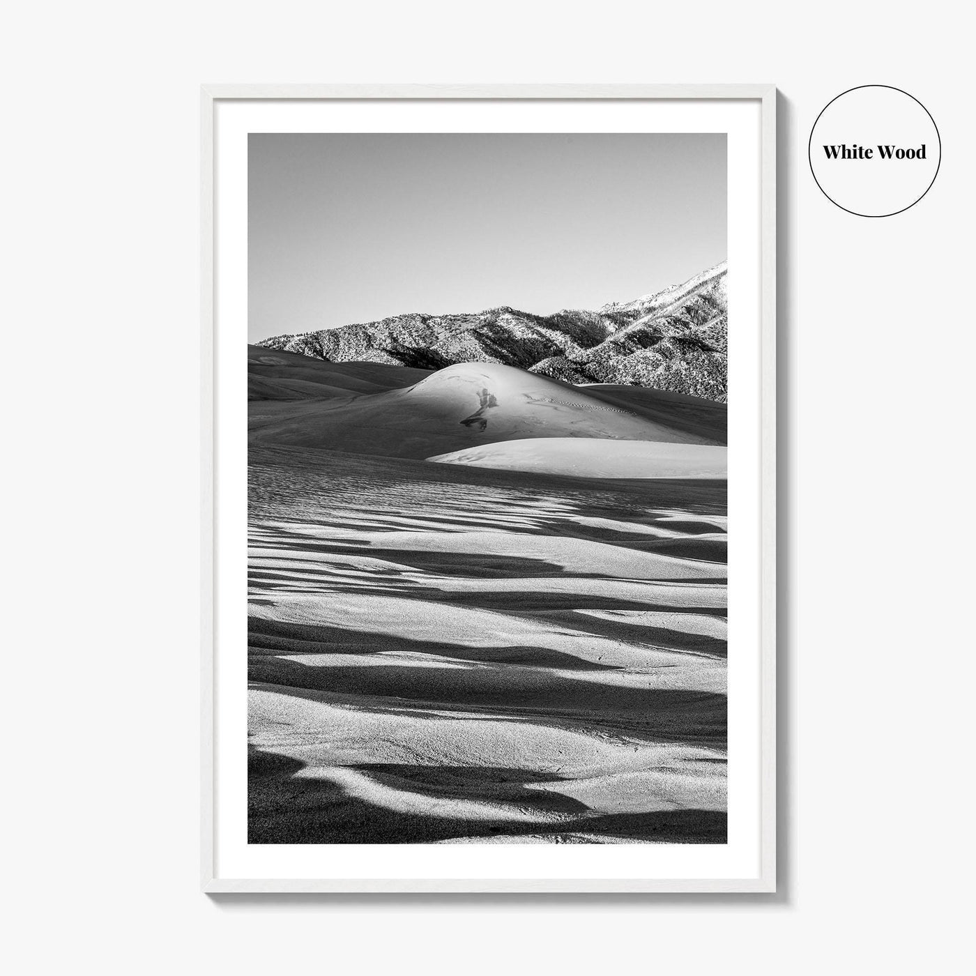 Great Sand Dunes Black and White Fine Art Photo Print, Colorado Poster