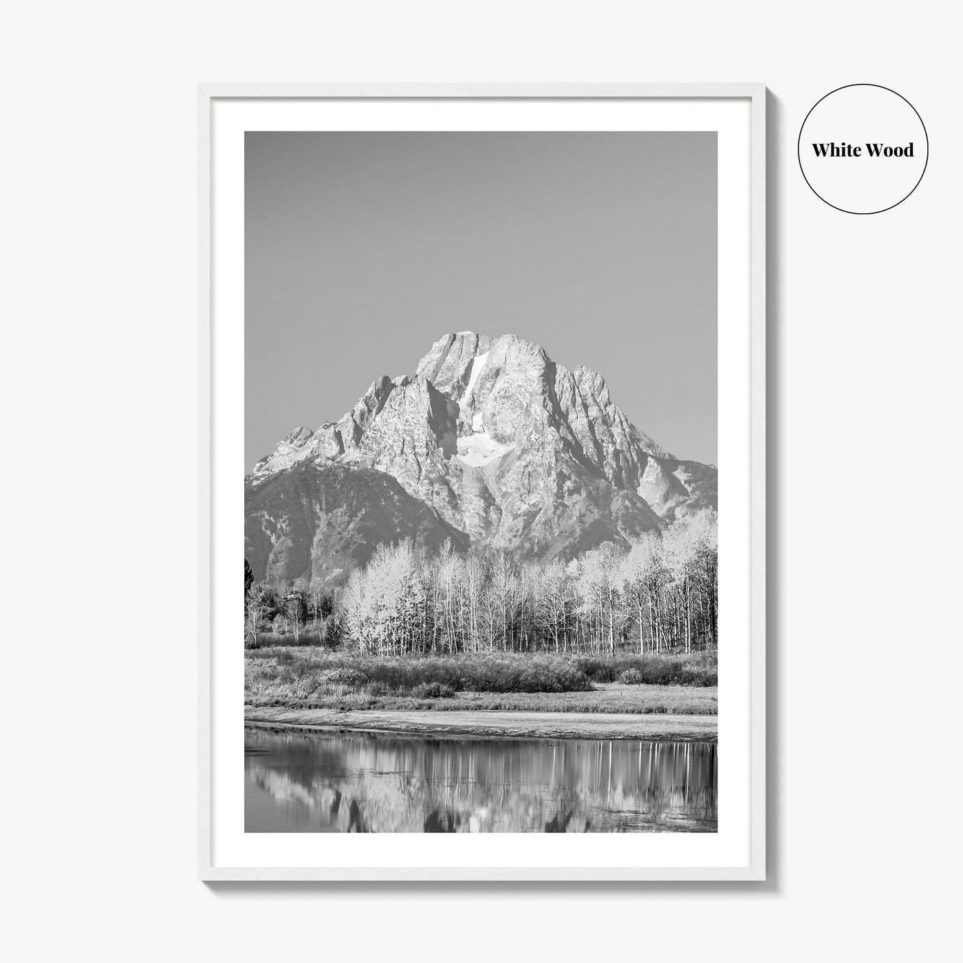 Grand Teton National Park Black and White Fine Art Photo Print, Jackson Hole WY