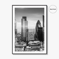 London Skyline Black and White Fine Art Photo Print, England Poster, Financial District