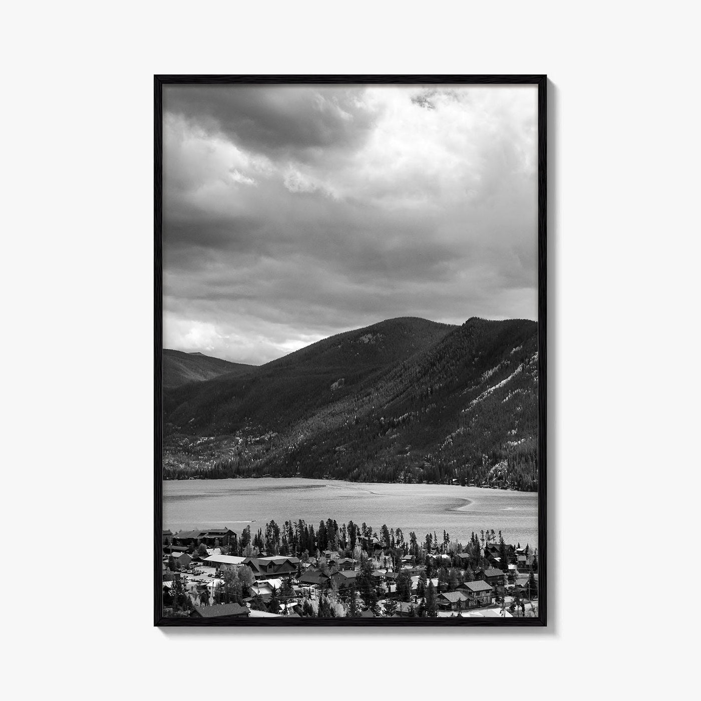 Estes Park Black and White Fine Art Photo Print, Lake Estes, Colorado, RMNP Poster