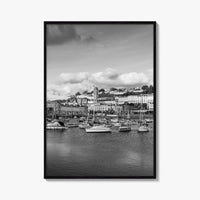 Torquay Black and White Fine Art Photo Print, Inner Harbour Devon England Torbay Poster