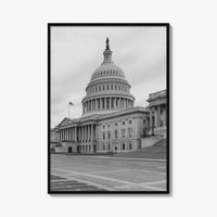 Washington DC Black and White Fine Art Photo Print, US Capitol, Wall Decor Poster