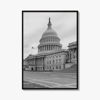 Washington DC Black and White Fine Art Photo Print, US Capitol, Wall Decor Poster