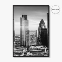 London Skyline Black and White Fine Art Photo Print, England Poster, Financial District