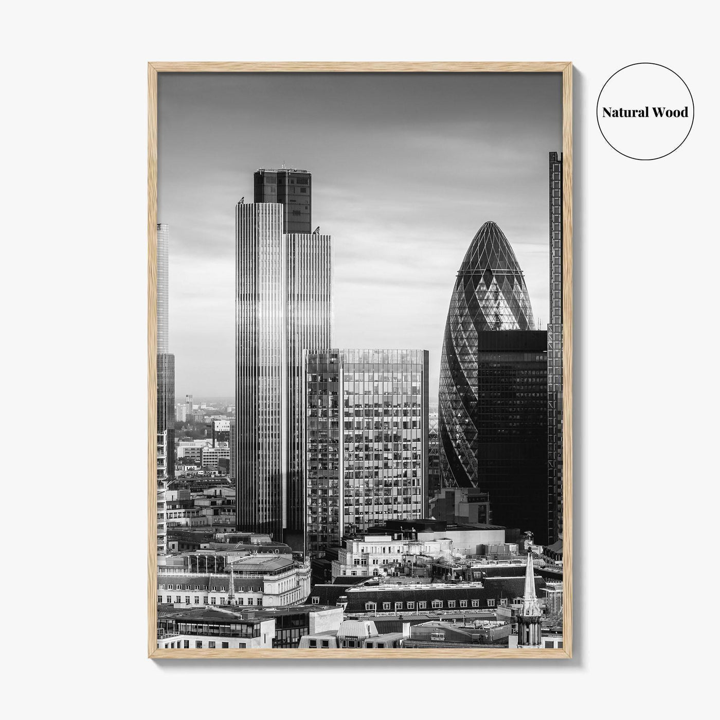 London Skyline Black and White Fine Art Photo Print, England Poster, Financial District