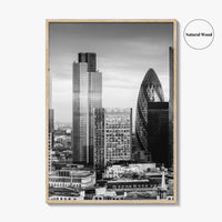 London Skyline Black and White Fine Art Photo Print, England Poster, Financial District
