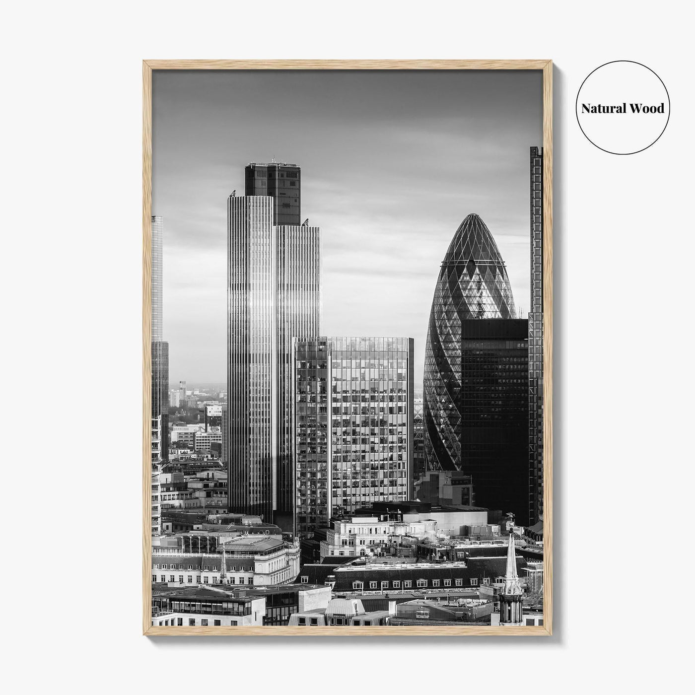 London Skyline Black and White Fine Art Photo Print, England Poster, Financial District