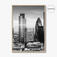 London Skyline Black and White Fine Art Photo Print, England Poster, Financial District