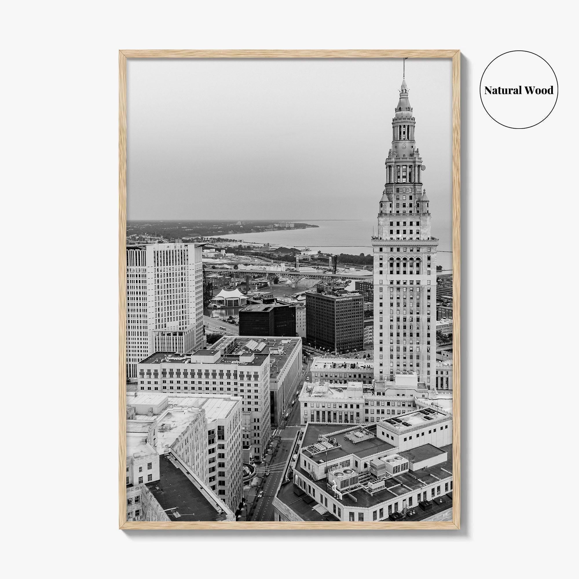 Cleveland Black and White Fine Art Photo Print, Ohio Landscape Poster