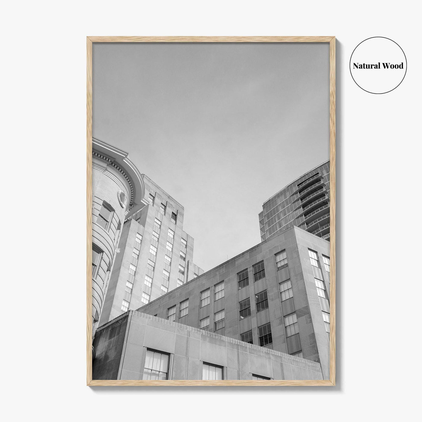 Durham NC Skyline Black and White Fine Art Photo Print, Wall Poster, USA