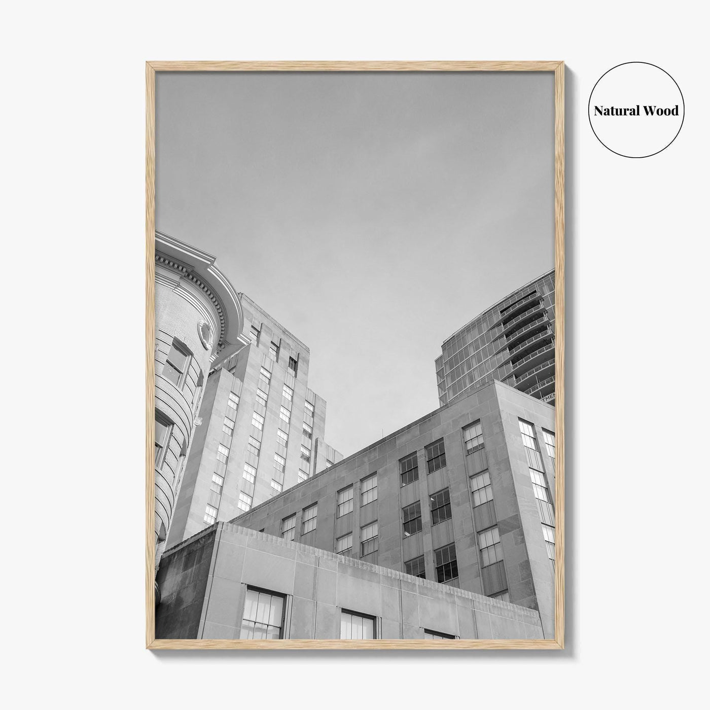 Durham NC Skyline Black and White Fine Art Photo Print, Wall Poster, USA