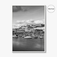 Torquay Black and White Fine Art Photo Print, Inner Harbour Devon England Torbay Poster