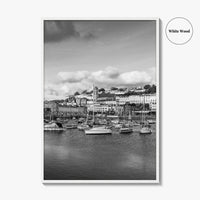 Torquay Black and White Fine Art Photo Print, Inner Harbour Devon England Torbay Poster