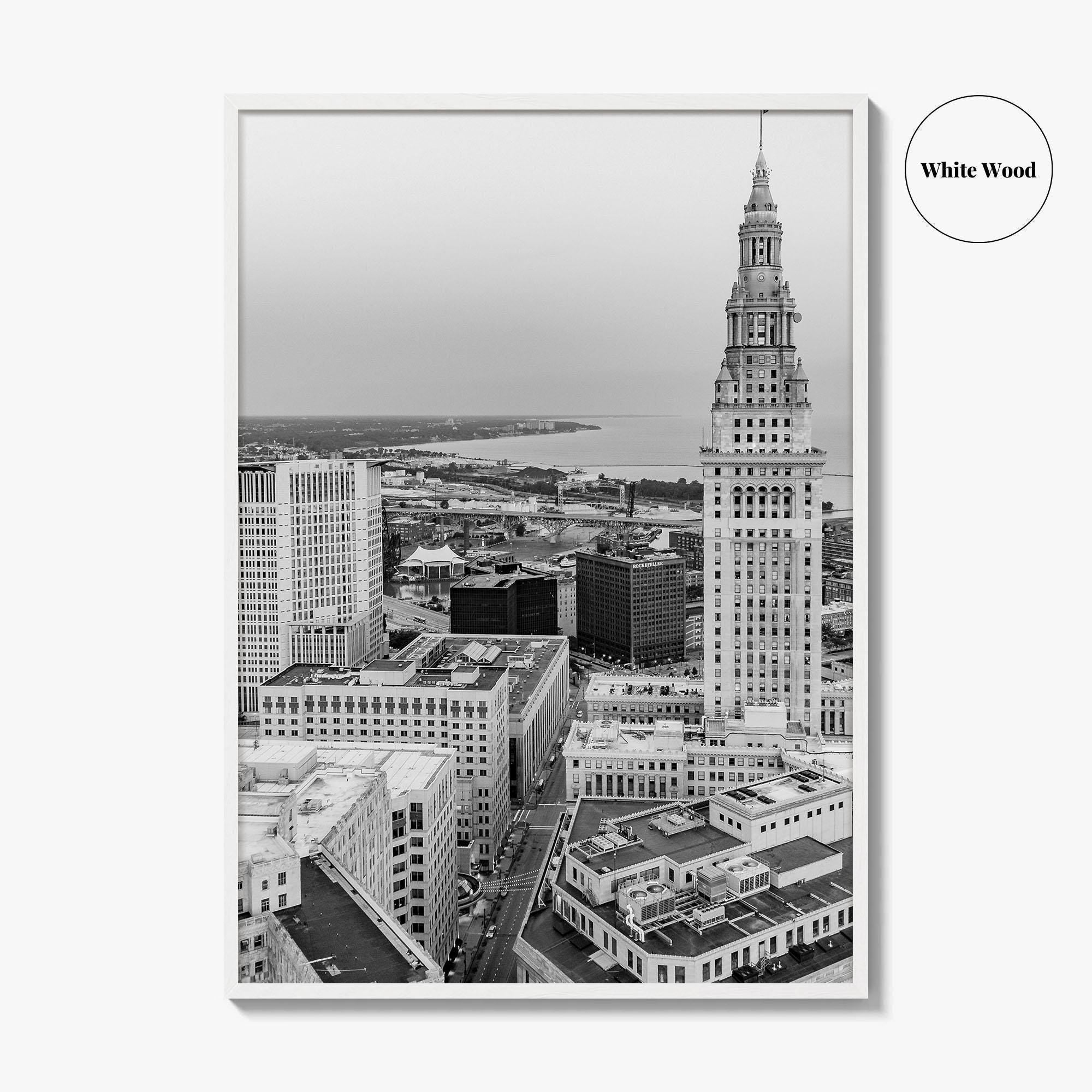 Cleveland Black and White Fine Art Photo Print, Ohio Landscape Poster
