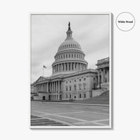Washington DC Black and White Fine Art Photo Print, US Capitol, Wall Decor Poster