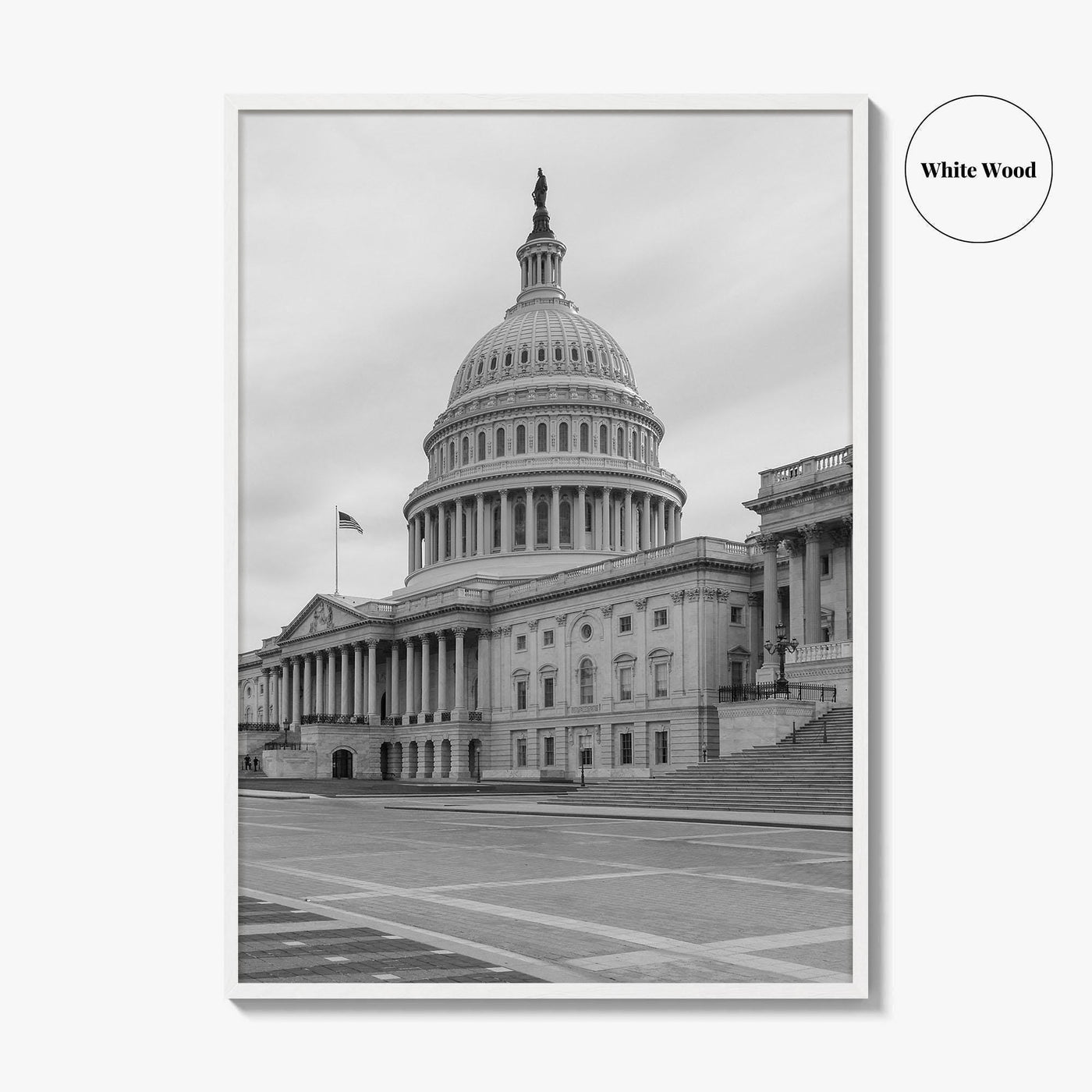 Washington DC Black and White Fine Art Photo Print, US Capitol, Wall Decor Poster