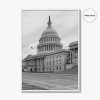 Washington DC Black and White Fine Art Photo Print, US Capitol, Wall Decor Poster