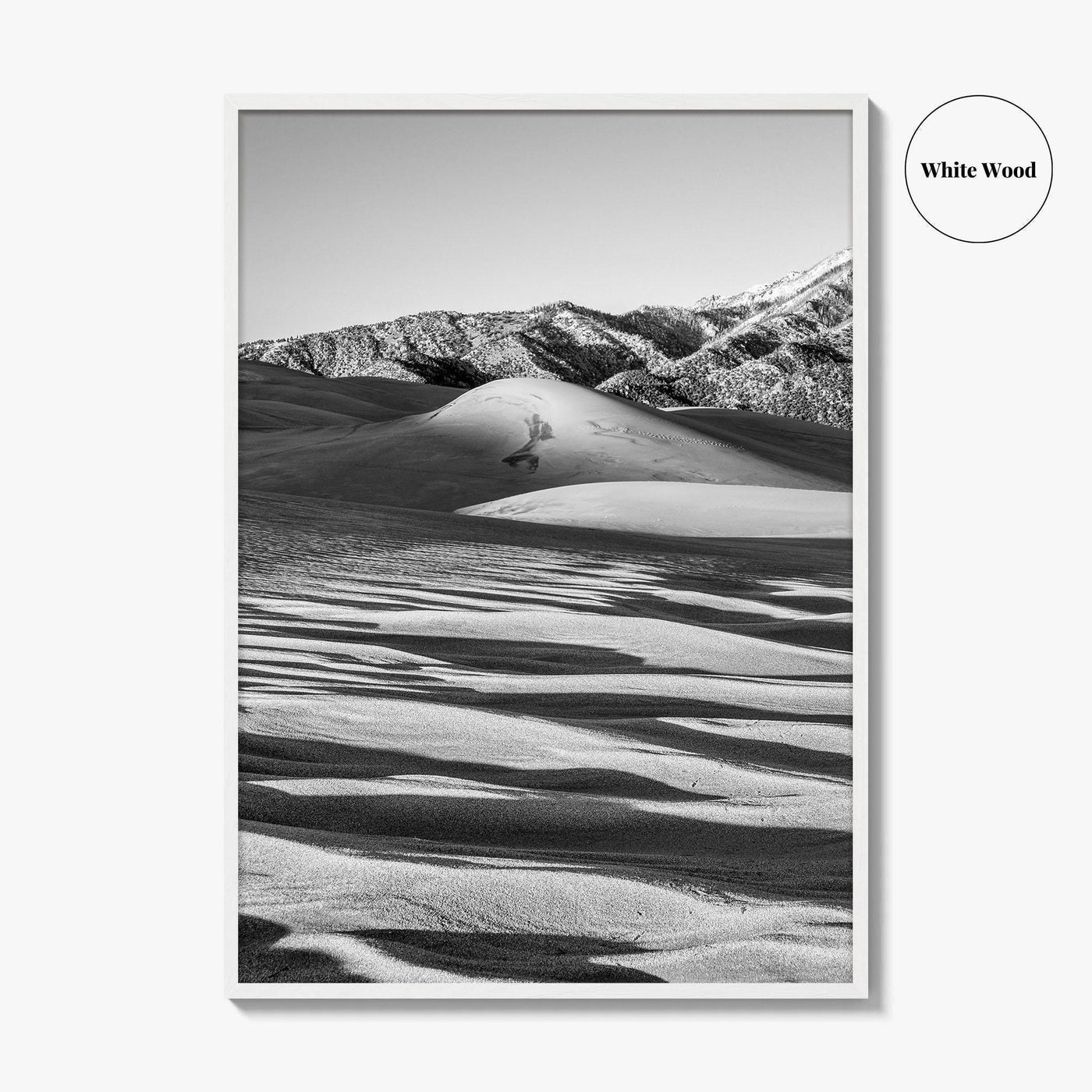 Great Sand Dunes Black and White Fine Art Photo Print, Colorado Poster